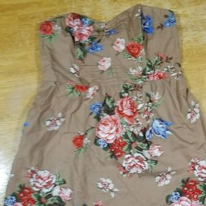Brown floral dress